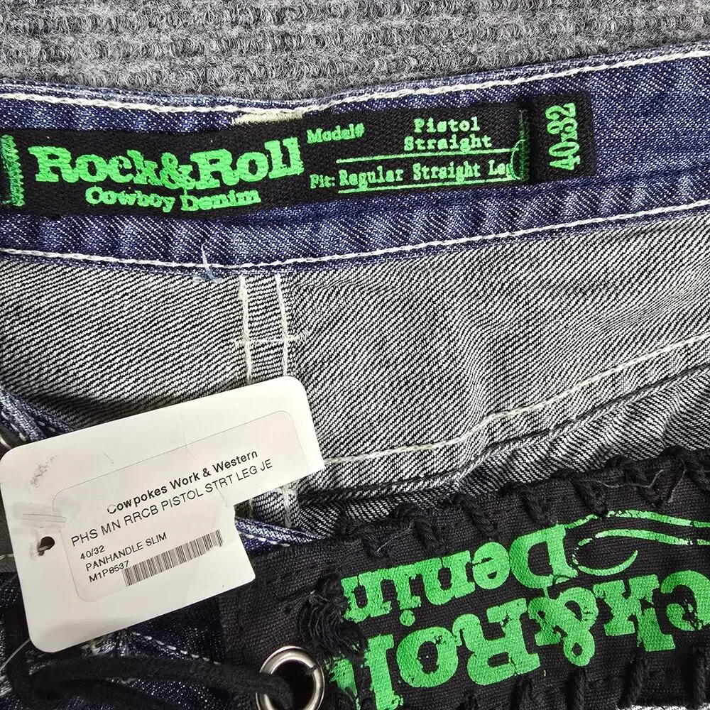 Rock & Roll Cowboy Pistol Jeans Mens 40x32 NWT Regular Straight Leg Western